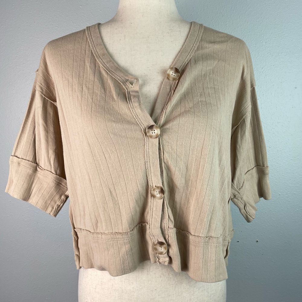 BKE Button Down Crop Top Size S EUC